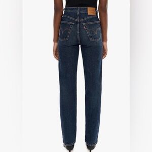 Levi's Women's Ribcage Full Length High Rise Jeans - Dark Blue